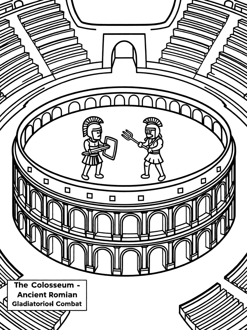 The Colosseum with Roman gladiatorial combat, ancient amphitheater engineering, Italian archaeological preservation, and imperial entertainment history