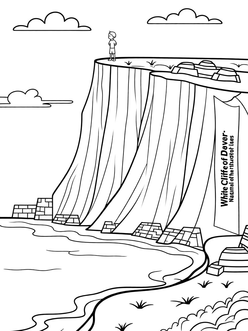 The Dover White Cliffs with English Channel coastal defenses, chalky limestone geology, wartime symbolic importance, and British Isles natural boundaries