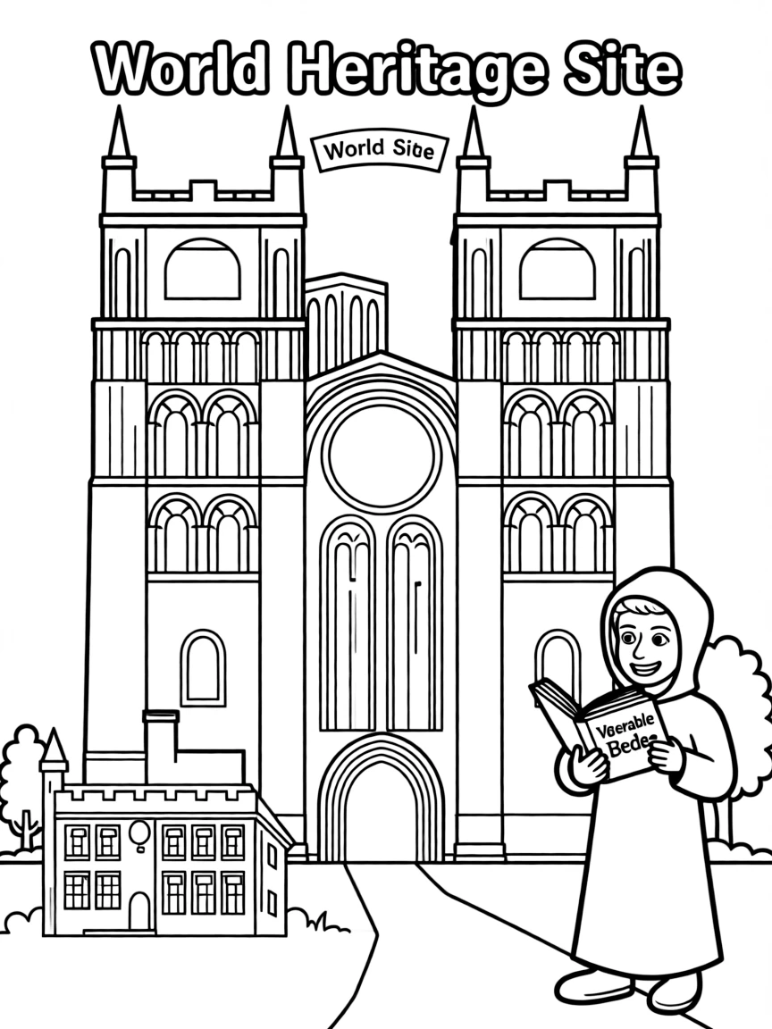 The Durham Cathedral with English Norman architecture, Venerable Bede scholarly traditions, Prince Bishops' Palace, and World Heritage religious significance