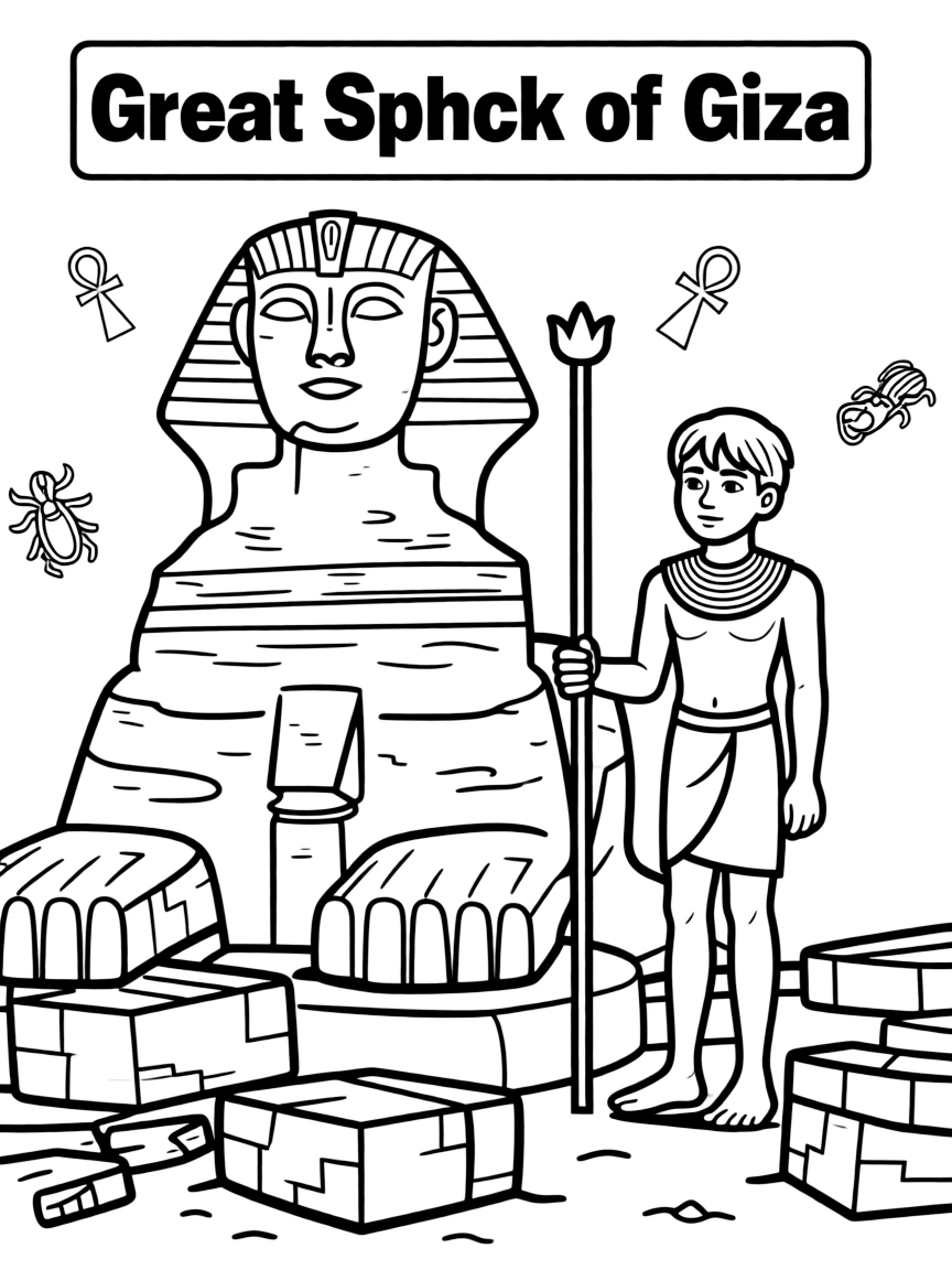 The Great Sphinx of Giza with Egyptian pharaonic guardian, limestone weathering processes, archaeological restoration challenges, and ancient civilization mysteries