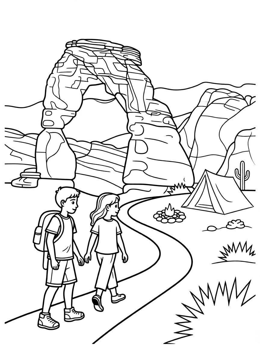 Arches National Park with Utah natural sandstone sculptures, Delicate Arch iconic hiking, Colorado Plateau erosion artistry, and desert wilderness camping
