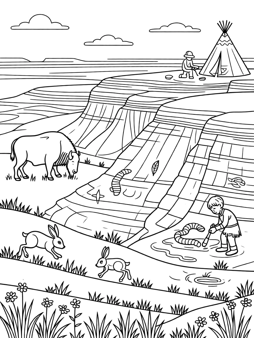 Badlands National Park with South Dakota fossil-rich formations, Oglala Lakota tribal lands, prairie ecosystem restoration, and paleontological research significance