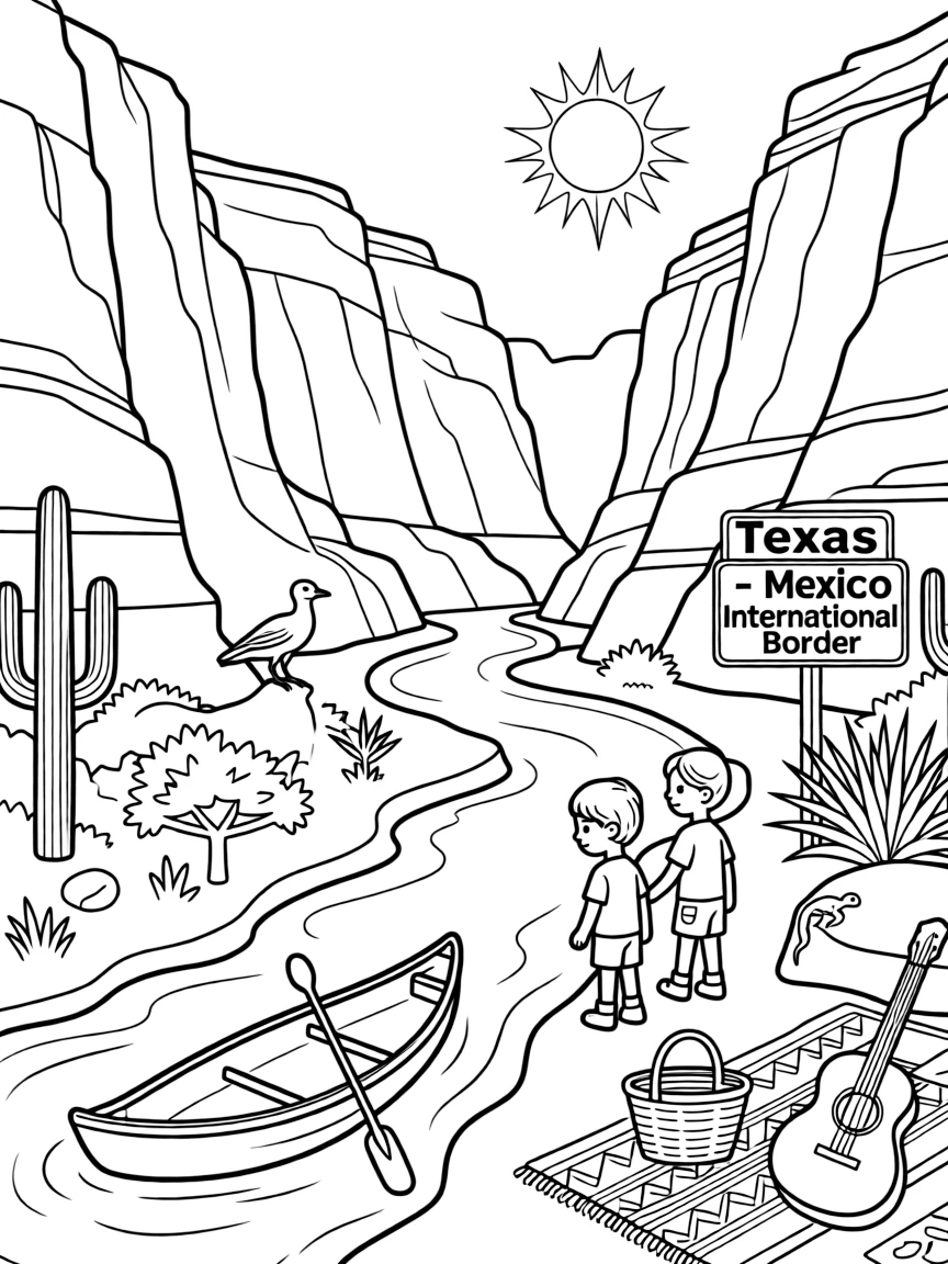 Big Bend National Park with Texas Rio Grande international border, Chihuahuan Desert biodiversity, Santa Elena Canyon river adventure, and Mexican cultural exchange