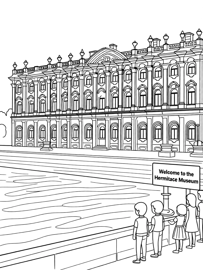 The Hermitage St. Petersburg with Russian imperial art collection, Winter Palace architectural grandeur, Neva River cultural prominence, and Tsarist luxury preservation