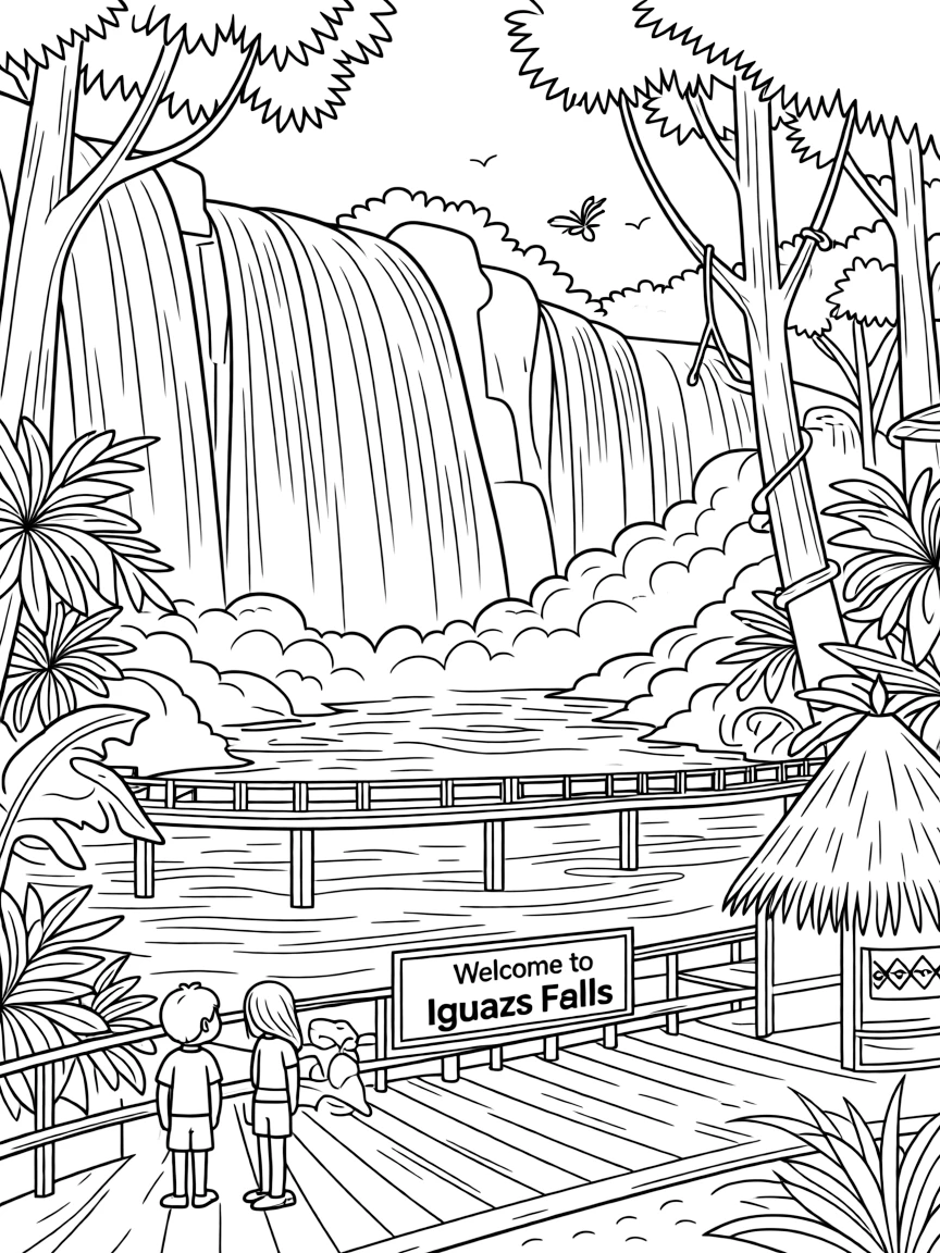 The Iguazu Falls with Argentina-Brazil border natural wonder, subtropical rainforest setting, Guarani indigenous heritage, and South American continental waterfall power