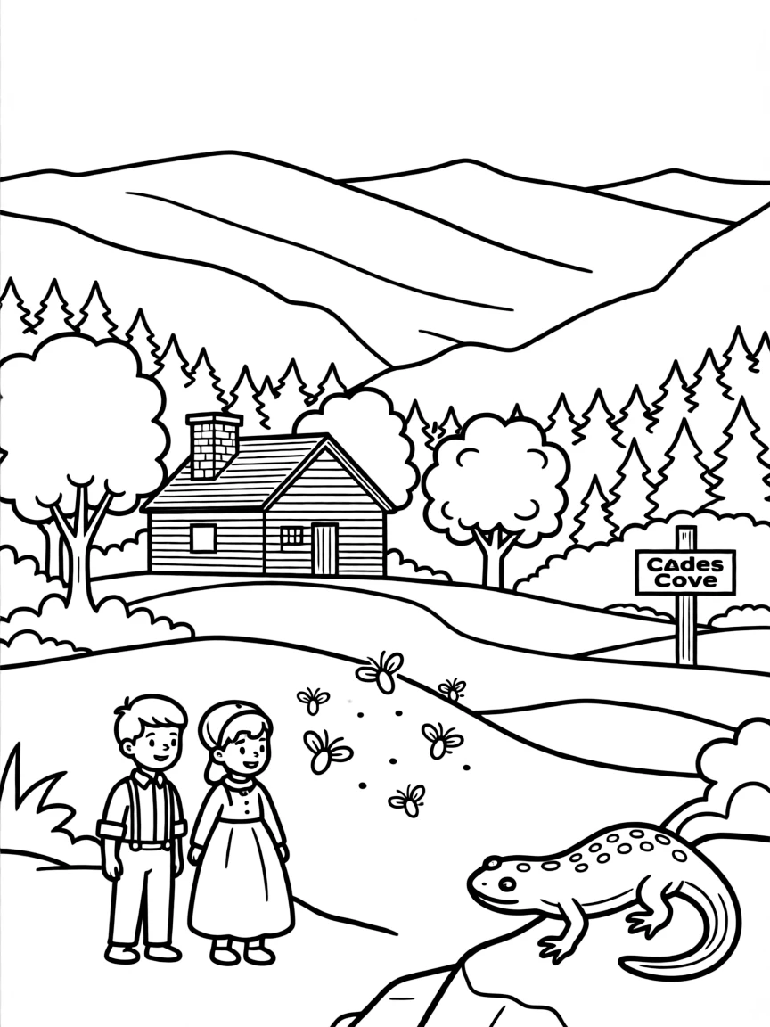 Great Smoky Mountains National Park with Tennessee-North Carolina Appalachian biodiversity, Cades Cove pioneer history, synchronous firefly phenomena, and salamander capital designation