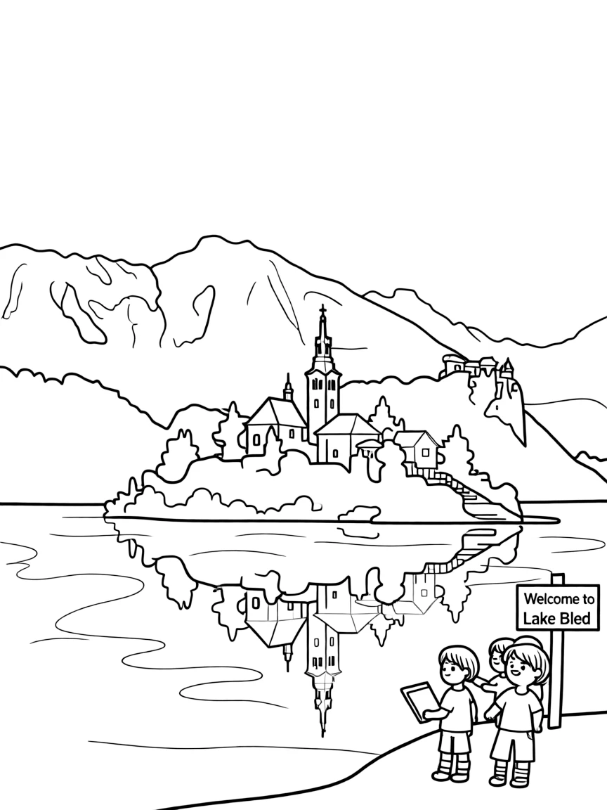 The Lake Bled with Slovenian Alpine lake perfection, Bled Island church pilgrimage, Bled Castle cliff fortress, and Julian Alps reflection photography