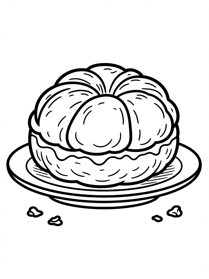 A detailed drawing of a Thanksgiving dinner roll.