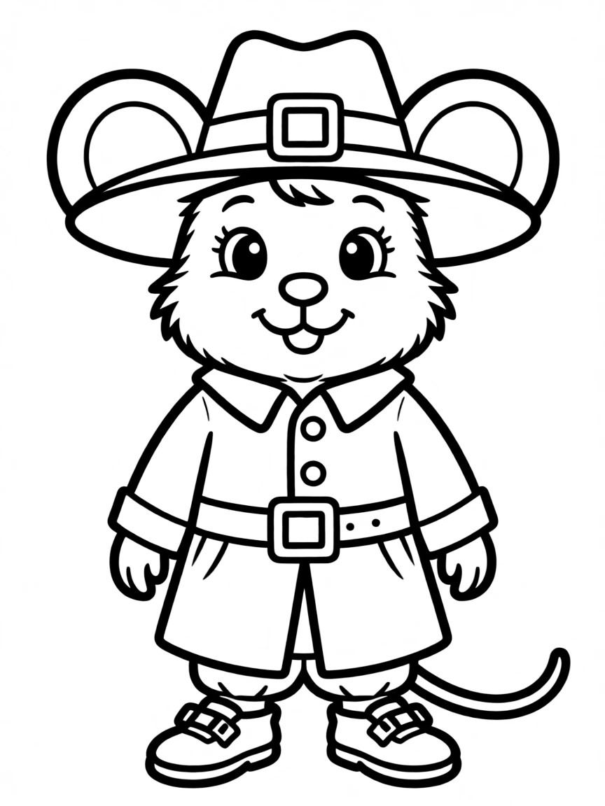 A cute little mouse dressed as a pilgrim.
