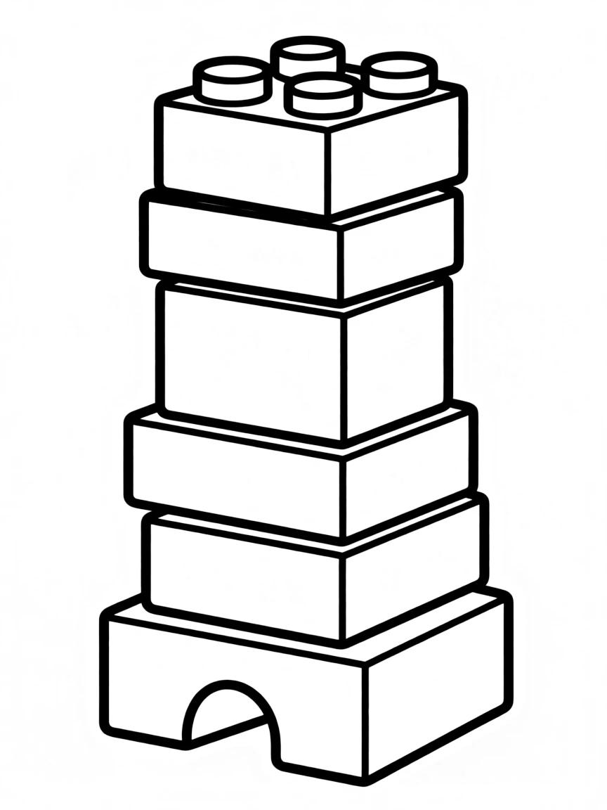 A stack of colorful building blocks.