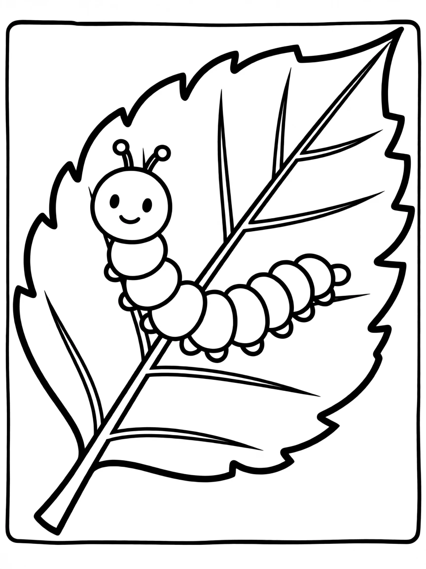 A caterpillar crawling on a leaf.