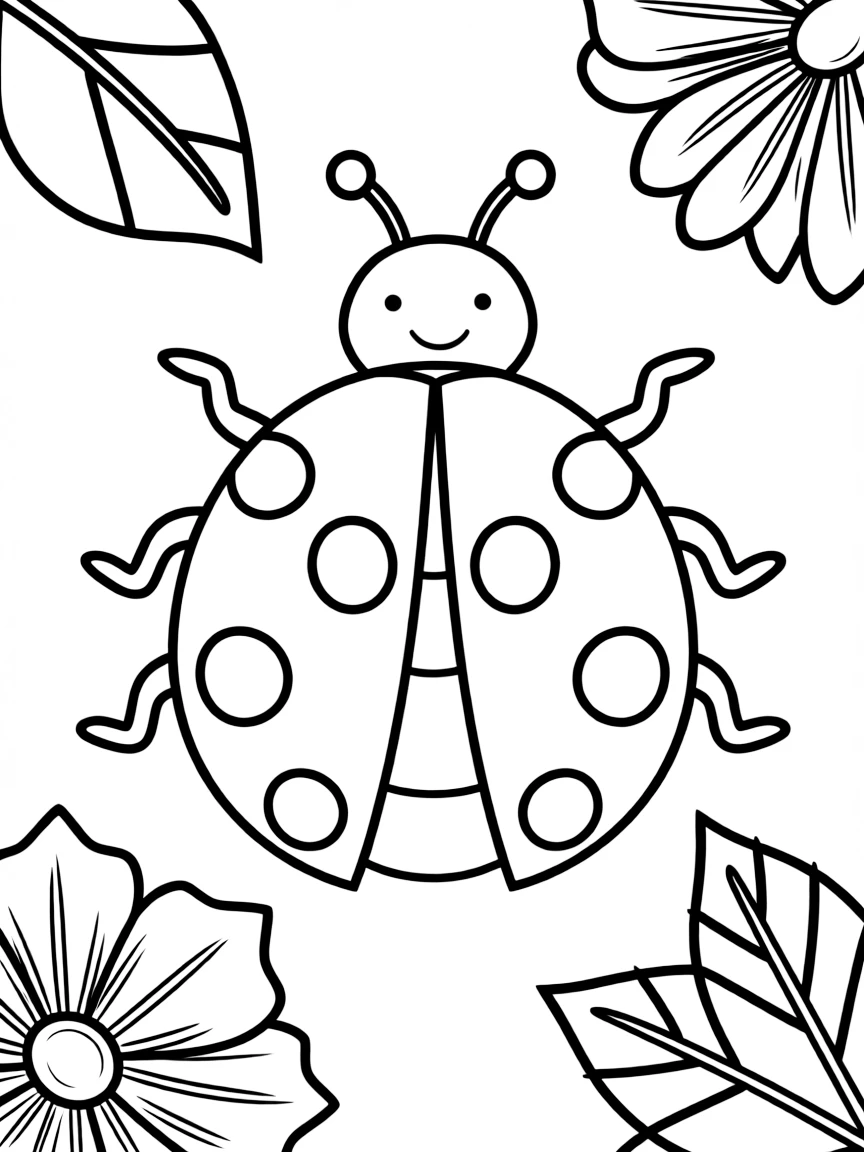 A ladybug with spots on its back.