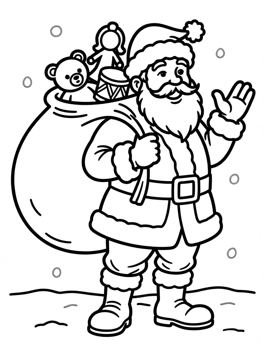 Santa Claus with his big sack of toys.