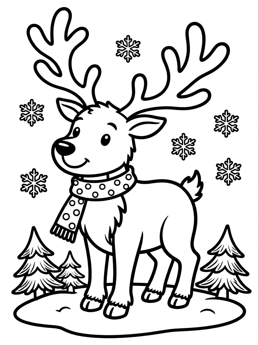 A reindeer with big antlers.