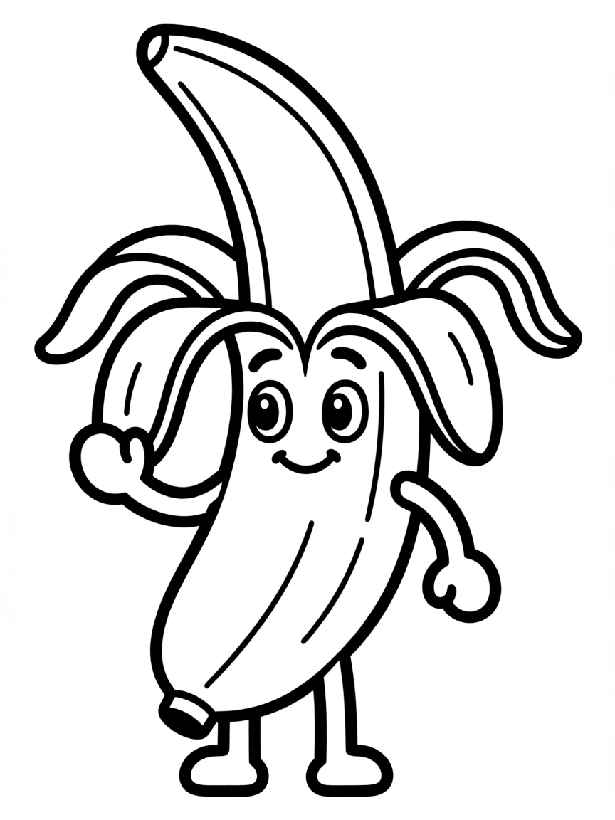 A banana with a happy face.
