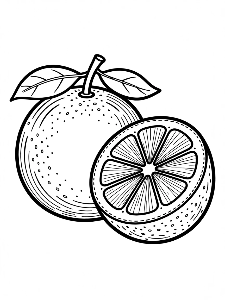 A juicy orange cut in half.