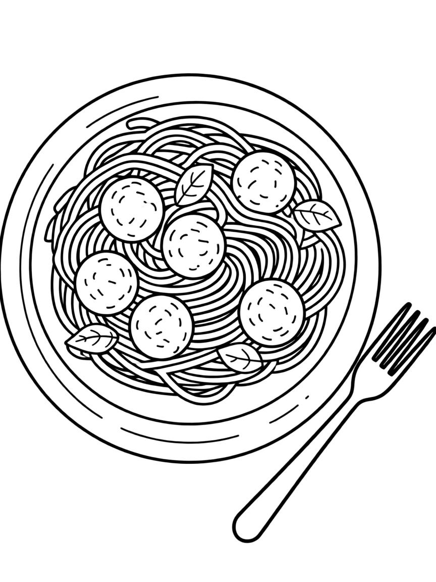 A plate of spaghetti with meatballs.