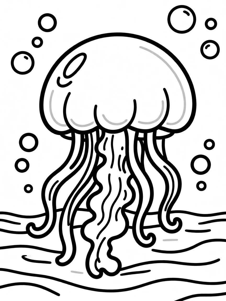 A jellyfish floating gently.