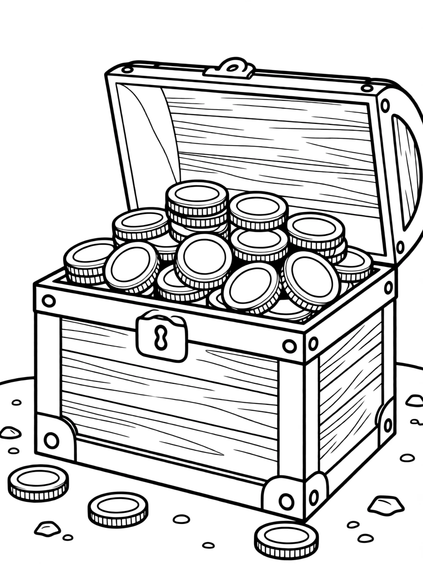 A treasure chest filled with gold coins.