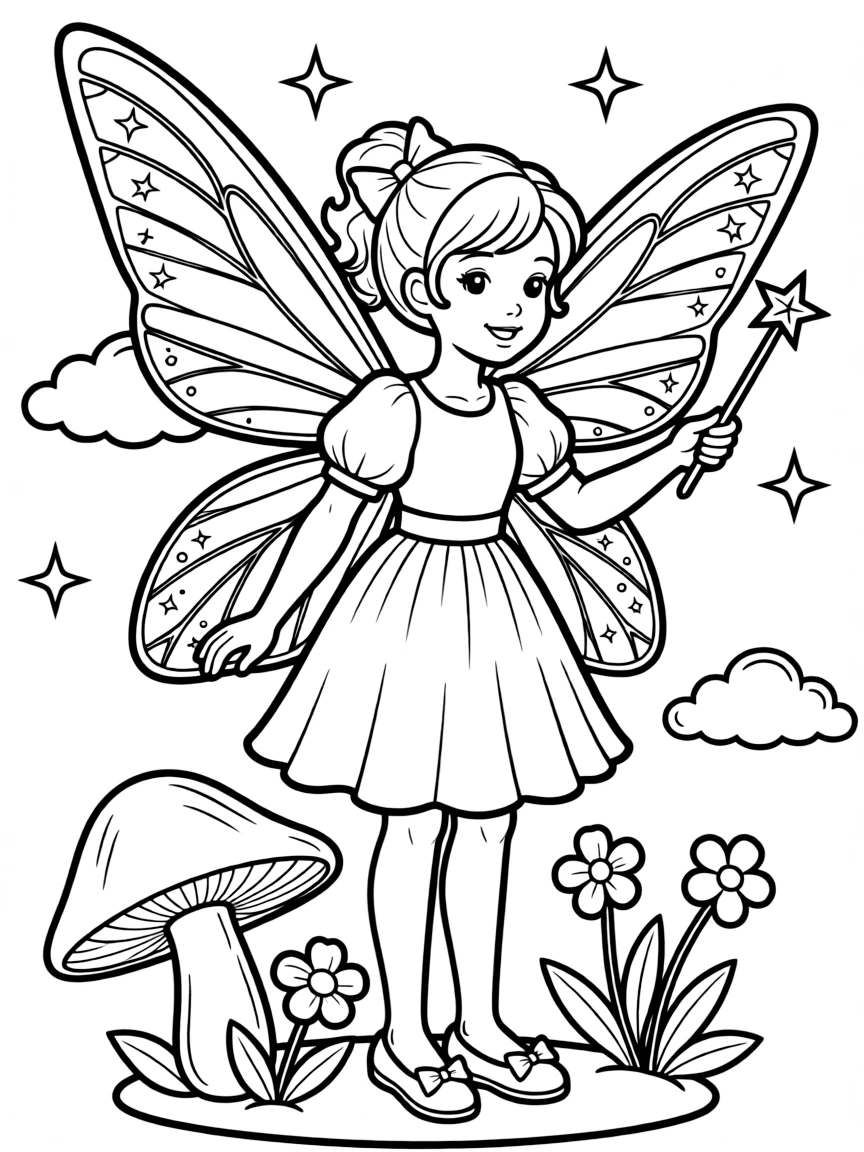 A fairy with sparkling wings.