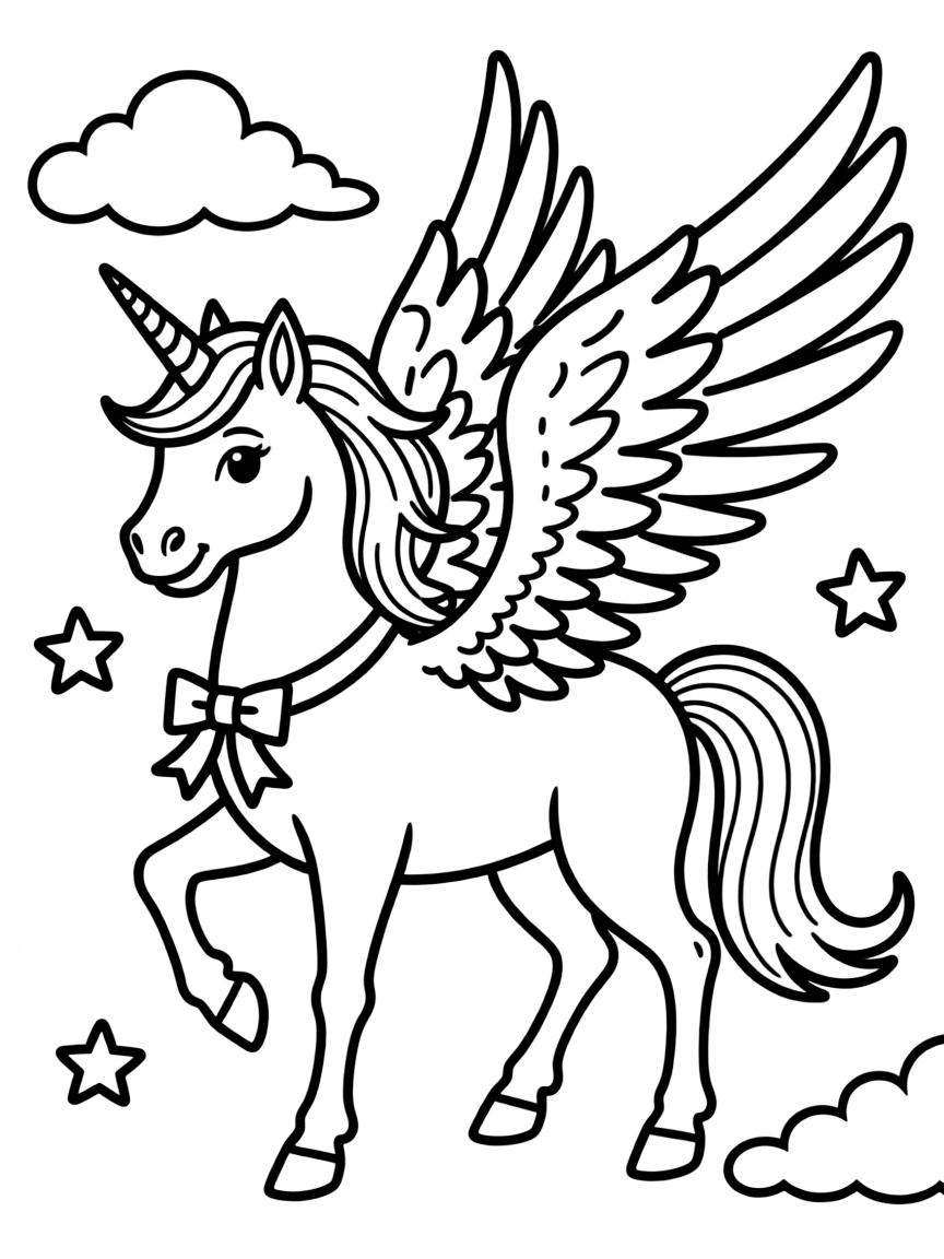 A Pegasus with feathered wings.