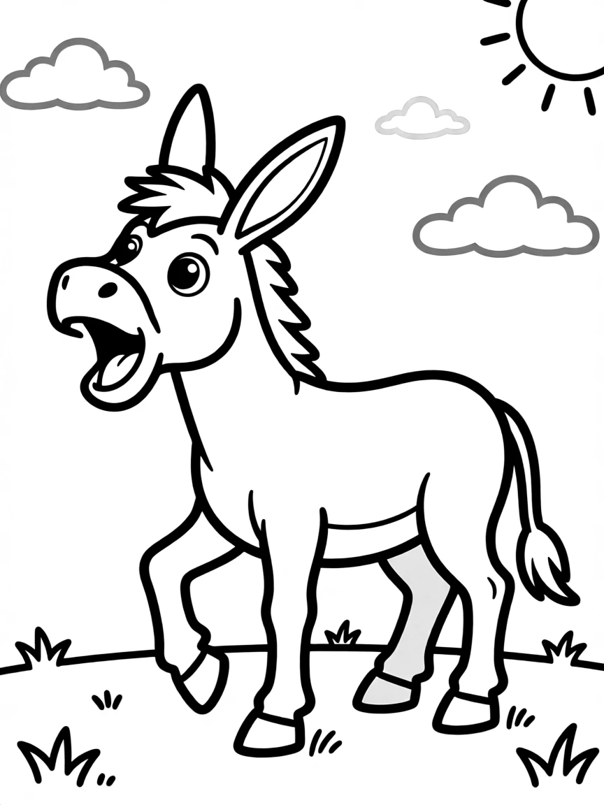 A donkey braying.