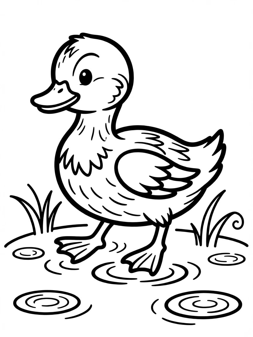 A little duck waddling.