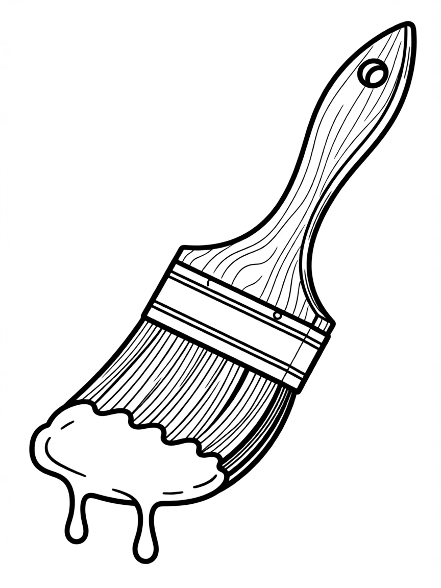 A paintbrush with paint on it.