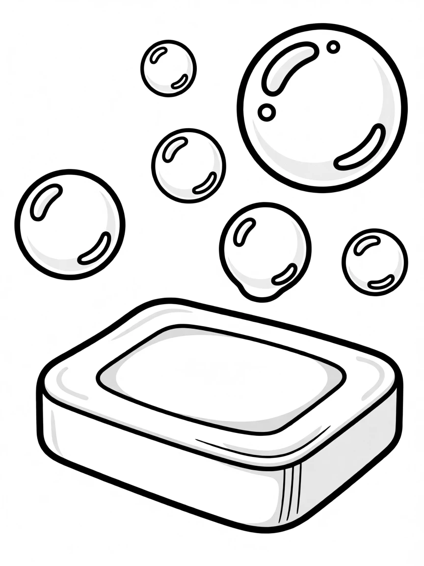 A bar of soap with bubbles.