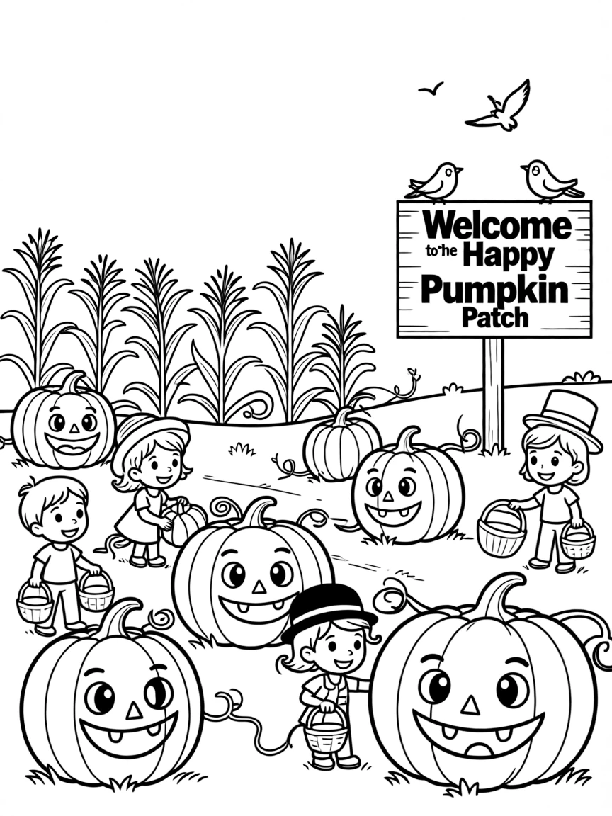A happy pumpkin patch.
