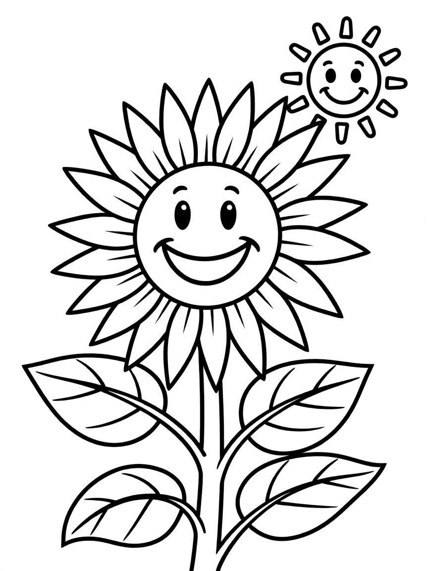 A happy sunflower facing the sun.