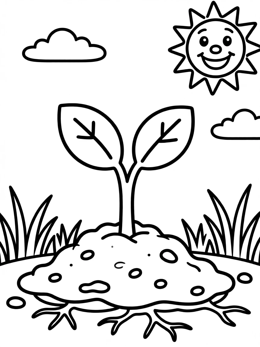 A little sprout growing from the ground.