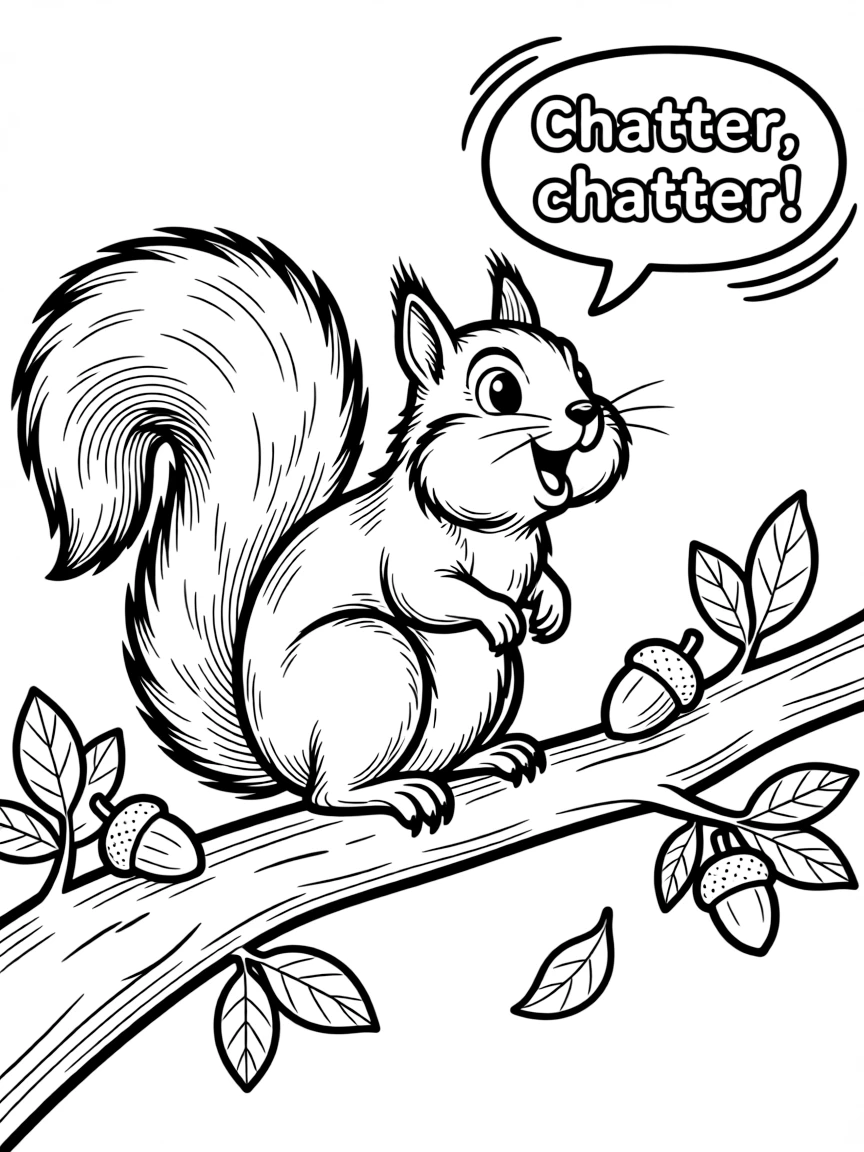 A squirrel chattering.