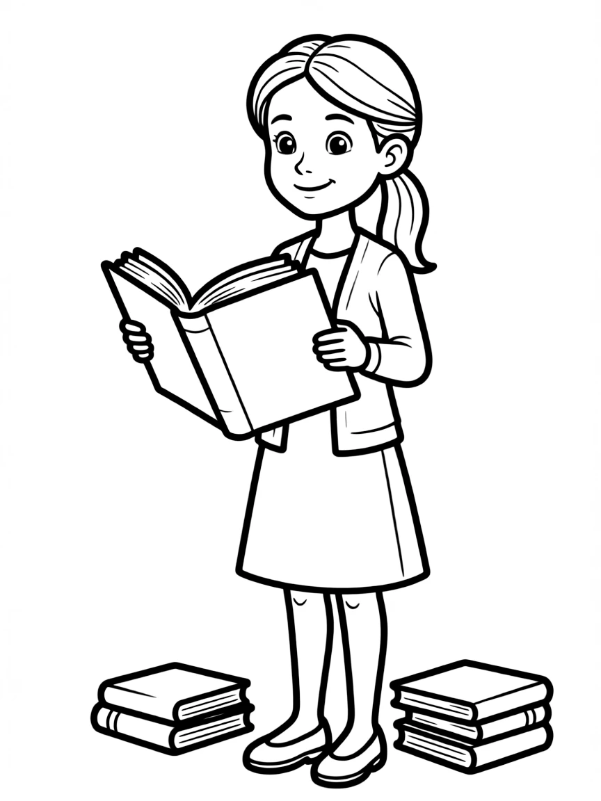 A teacher reading a big book.