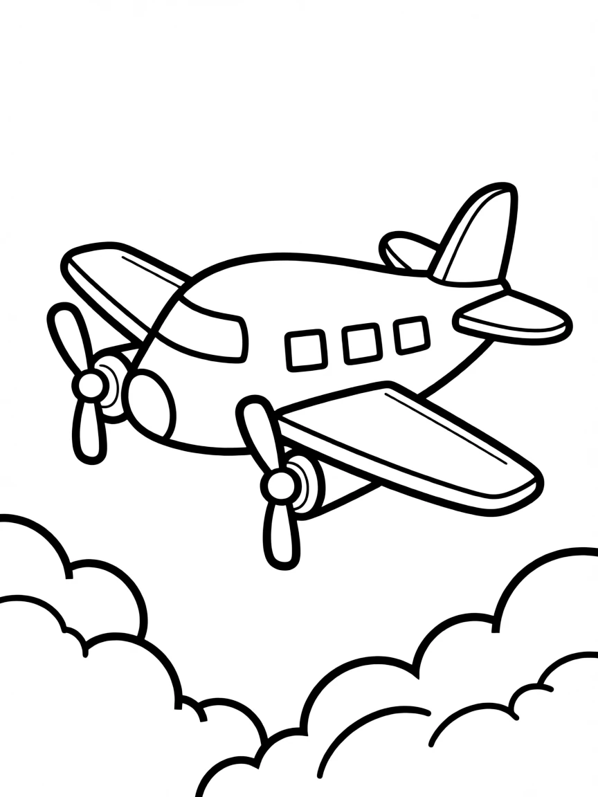 A toy airplane flying in the air.