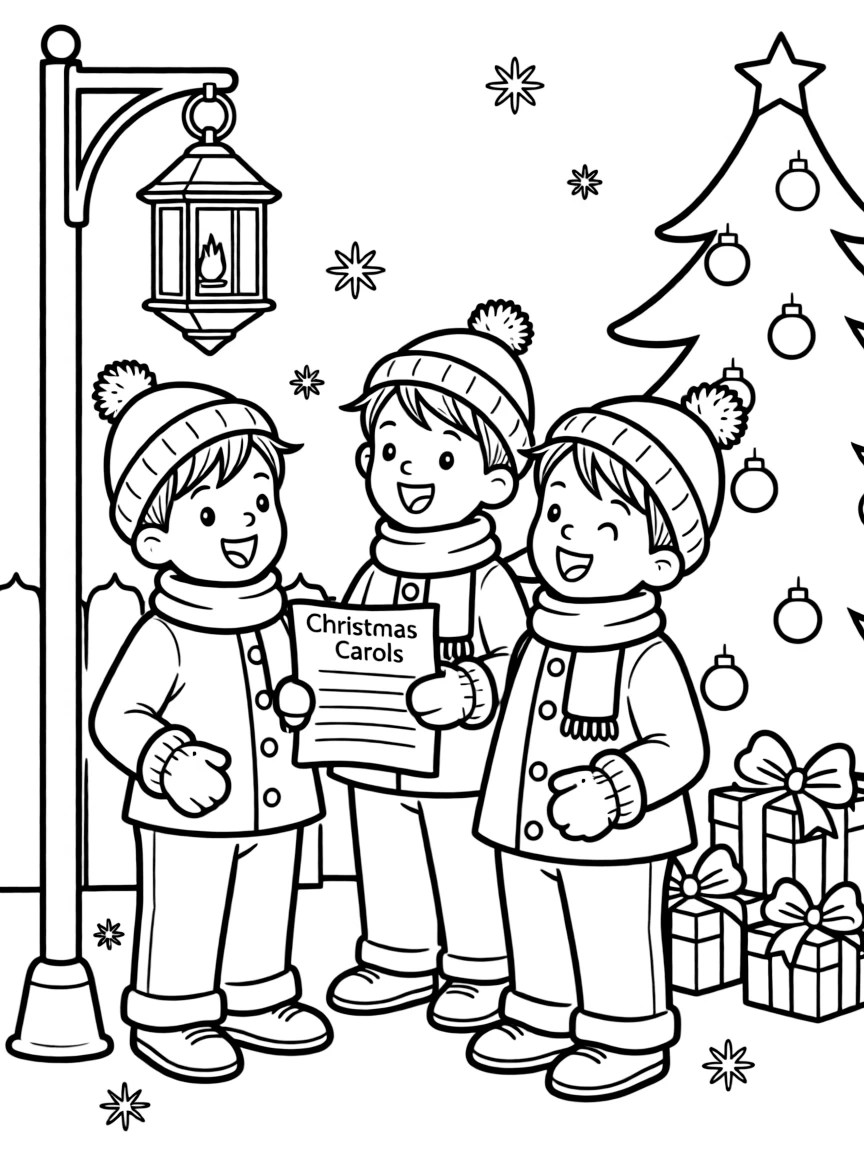 Children singing Christmas carols.