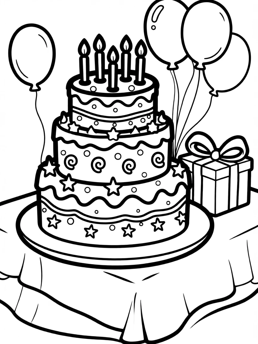A happy birthday cake with candles.