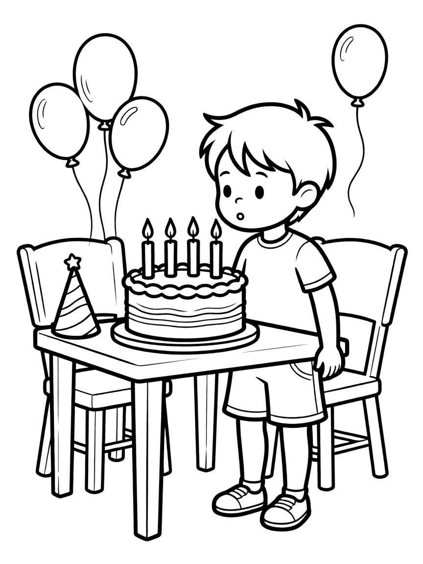 A child blowing out candles.