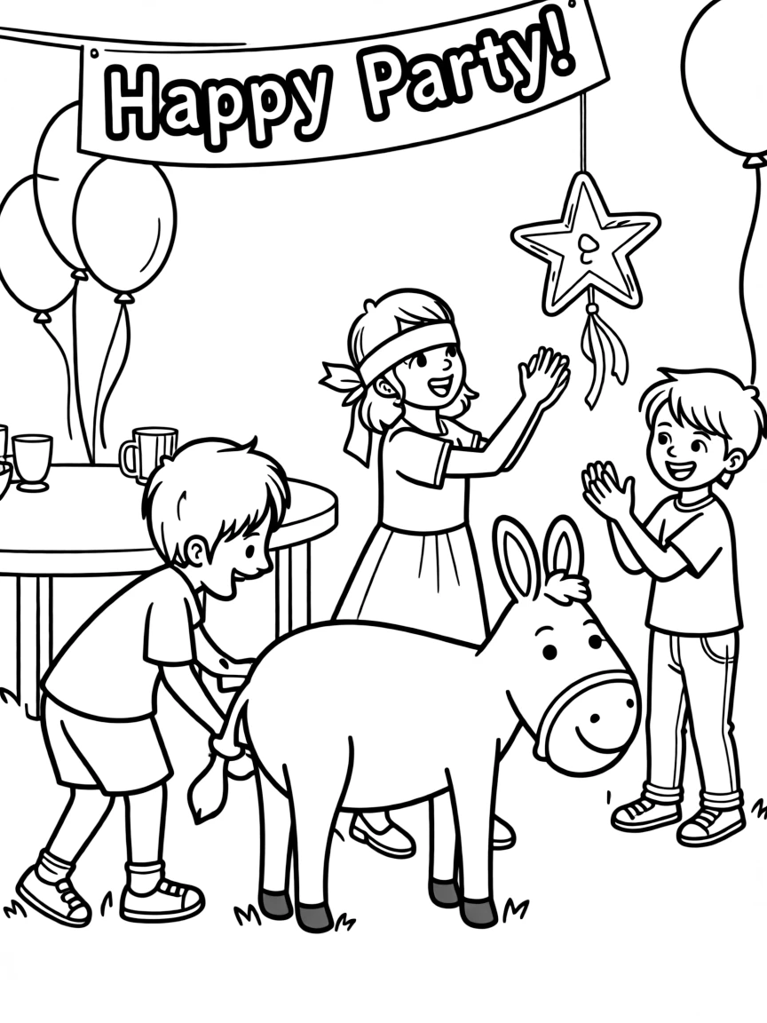 Children playing party games.