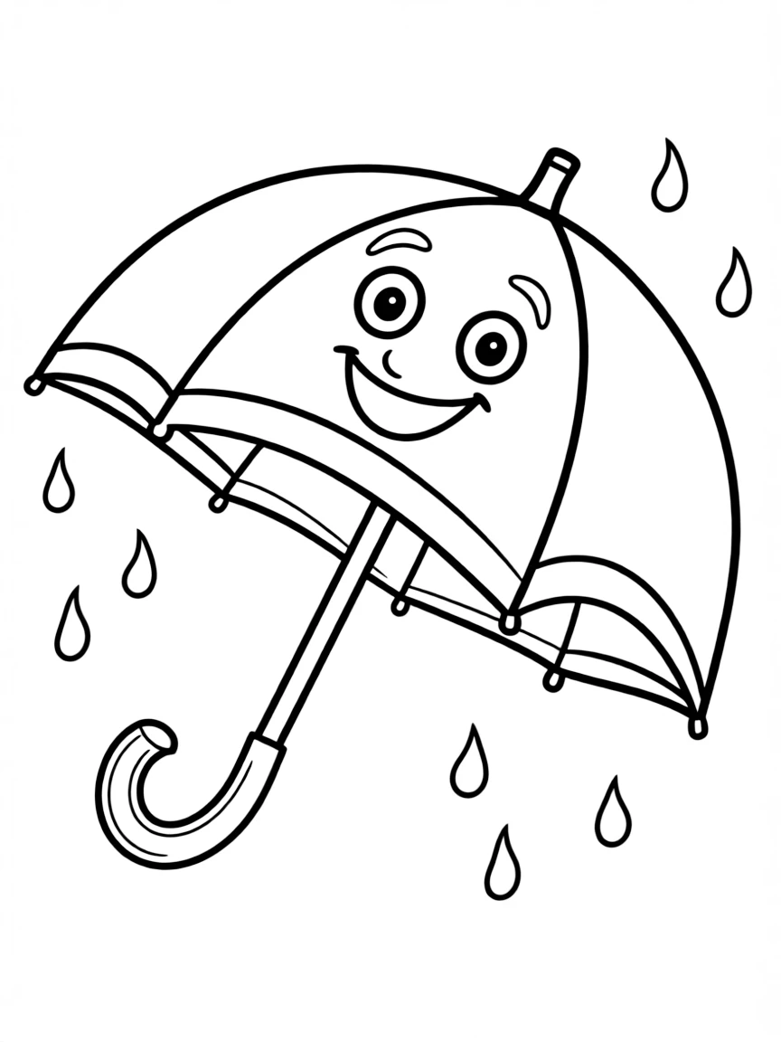 A happy umbrella opening up.