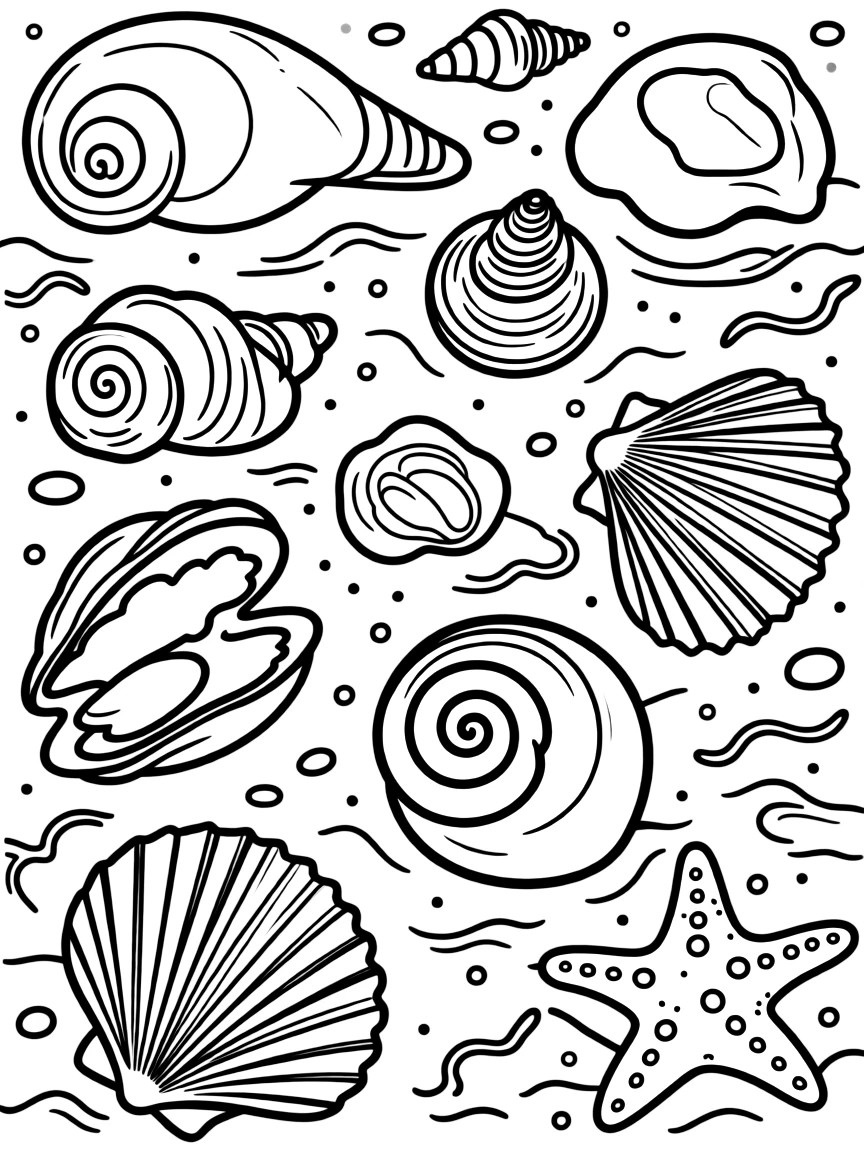 Seashells on the sand.