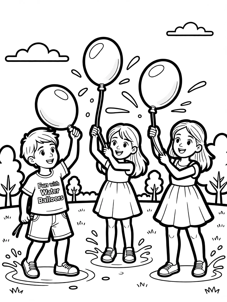 Children playing with water balloons.
