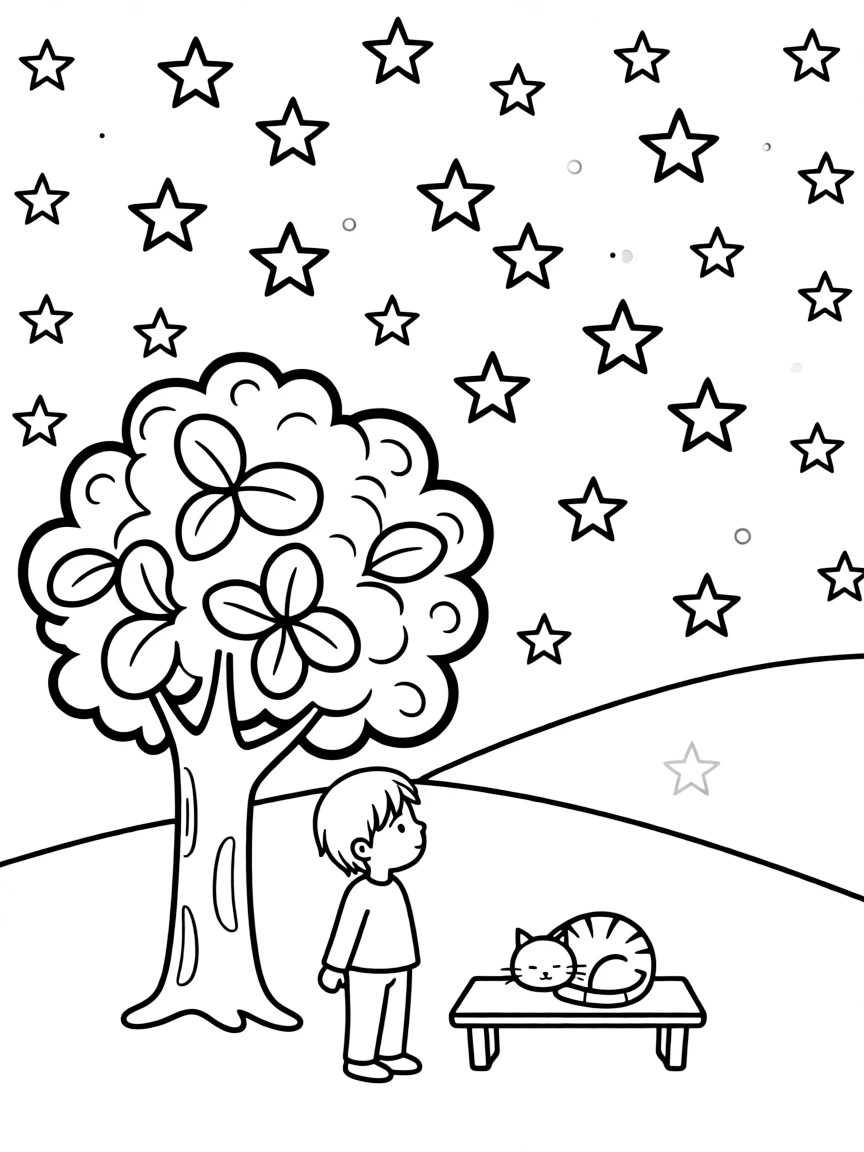 Stars twinkling in the night sky.