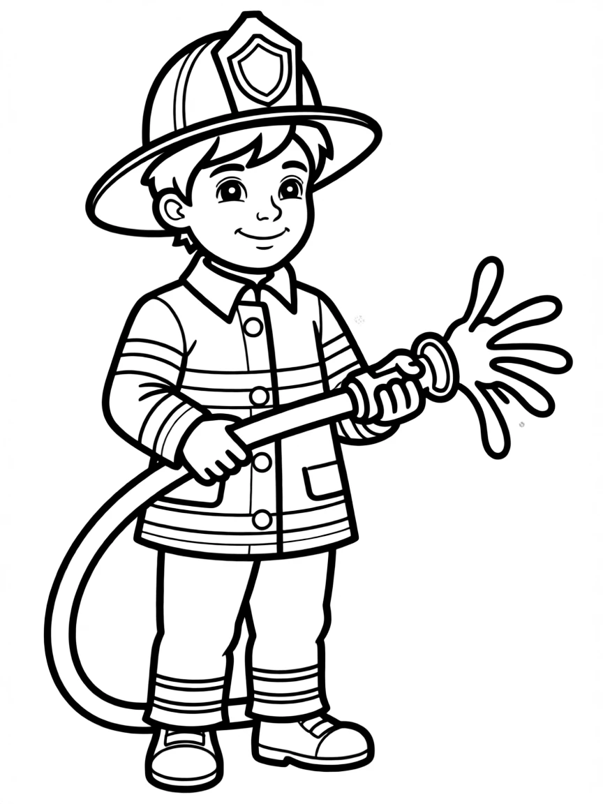 A child dressed as a fireman.