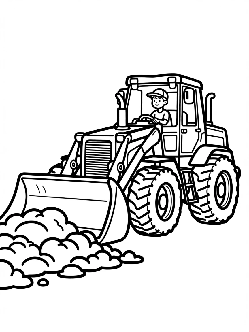 A bulldozer pushing dirt.