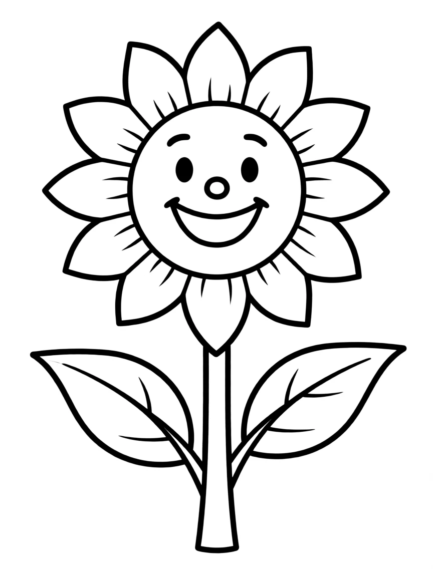A happy sunflower standing tall.