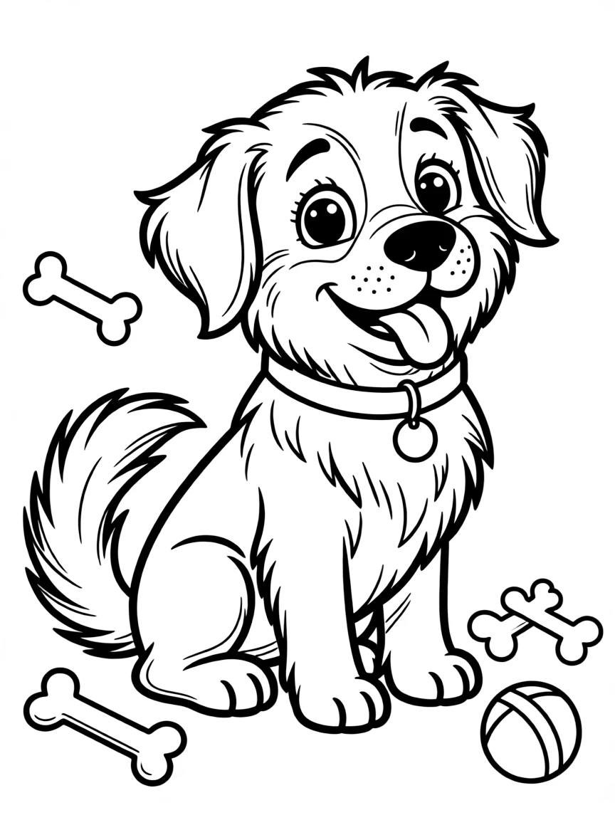 A happy dog wagging its tail.