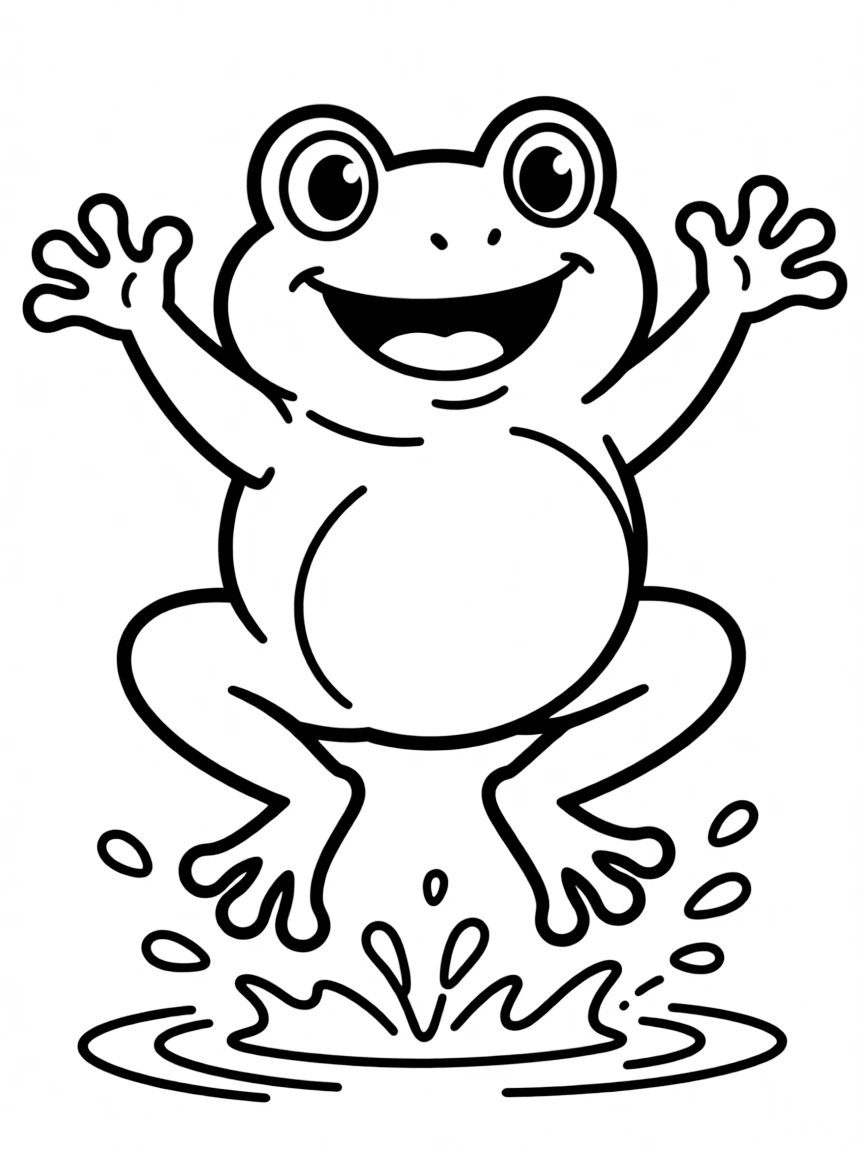 A happy frog jumping.