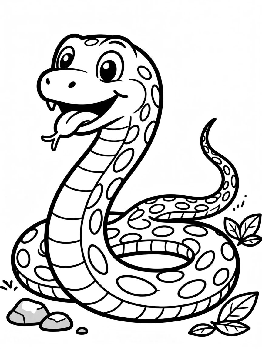 A happy snake slithering.
