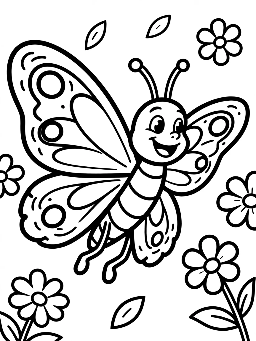 A happy butterfly fluttering.